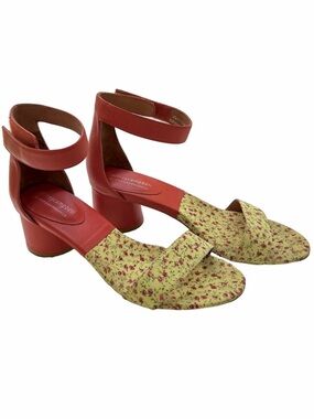 Jeffrey Campbell Madison Orange Size 10 Heels Floral Anthropologie Women’s